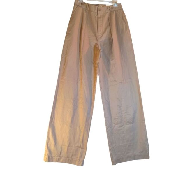 a.n.a. Women's Loose Fit Wide Leg Tall Tan Trousers 4 Tall - Picture 2 of 7